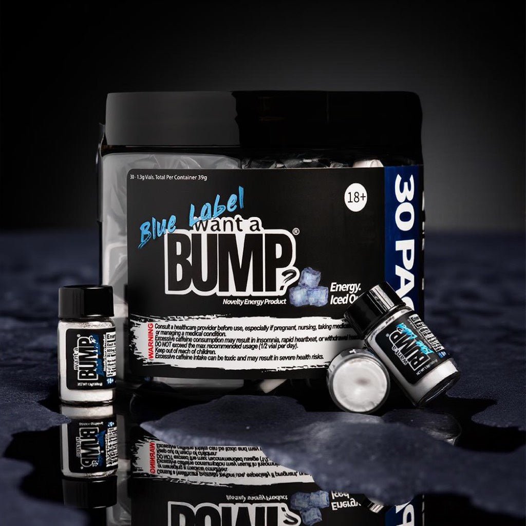 Want A BUMP® BLUE LABEL Revamped - Energy ON ICE (600mg Caffeine + Icy Menthol & B - Complex) - Want A BUMP®