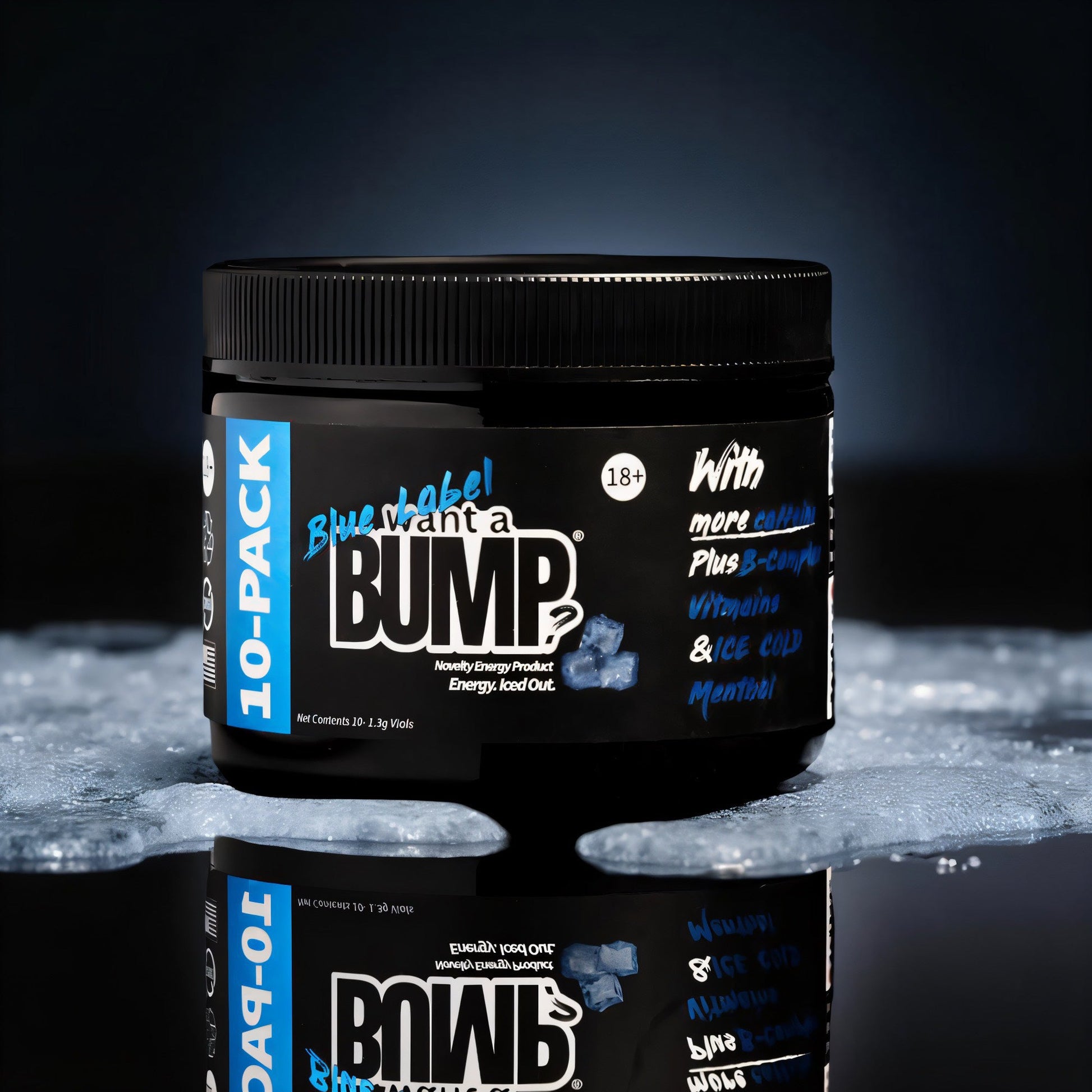 Want A BUMP® BLUE LABEL Revamped - Energy ON ICE (600mg Caffeine + Icy Menthol & B - Complex) - Want A BUMP®